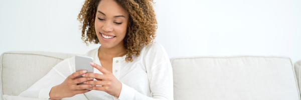 woman looking at phone
